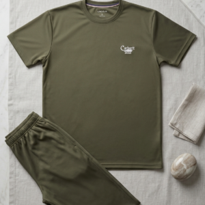 Men's Carhartt Olive Green Tracksuit – Premium Dry-Fit T-Shirt and Trouser Set